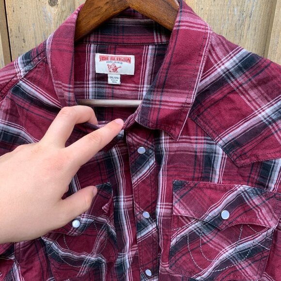 True Religion Long Sleeve Western Shirt XXL Red - Picture 4 of 4